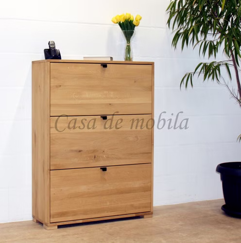 Schuhschrank Holzfüße 90x123x33cm WALK IN Wildeiche