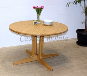 Esstisch rund DORA Eiche natur geölt Tisch rund DORA Ø90/100/110/120/130x75cm Eiche massiv geölt Casa de mobila Goslar