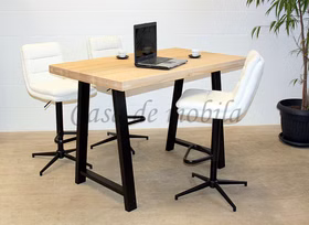 Schreibtisch ROMA 140x80x95 cm rustikale Eiche massiv gerade Kante Metallgestell A HARROGATE Casa de mobila Goslar Schreibtische ROMA HARROGATE 140x80x95 cm rustikale Eiche massiv gerade Kante Metallgestell A Casa de mobila Goslar