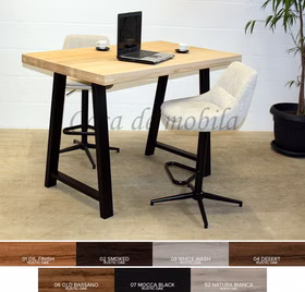 Hochtisch ROMA HARROGATE 160x90cm rustikale Eiche massiv gerade Kante Stahlgestell A Bartisch ROMA HARROGATE 160x90cm rustikale Eiche gerade Kante Stahlgestell A Casa de mobila Goslar