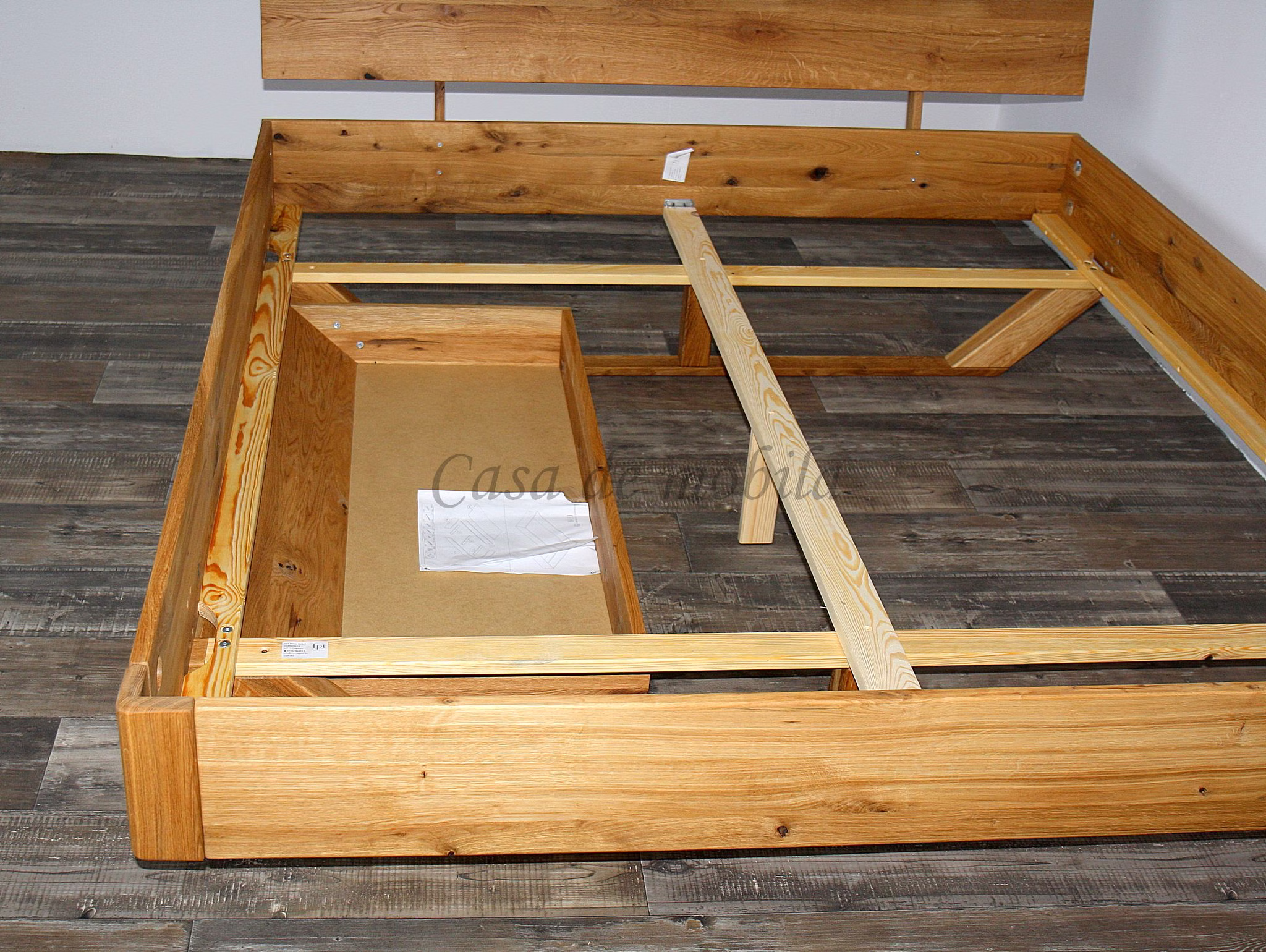 Schubladenbett DOINA 1 Wildeiche massiv geölt Holzkufen Bett mit 1 Schublade Holzgestell DOINA 140,160,180,200 cm Eiche massiv geölt Casa de mobila Goslar