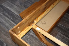 Schubladenbett DOINA 1 Wildeiche massiv geölt Holzkufen bett mit stauraum Holzgestell DOINA 140x200 cm Eiche massiv geölt Casa de mobila Goslar