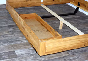 Schubladenbett DOINA 2 Wildeiche massiv geölt Metallkufen Schubkasten für Metallbeinen DOINA 2, 160x200 cm Eiche massiv geölt Casa de mobila Goslar
