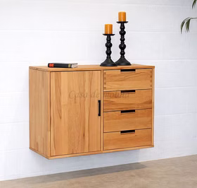 Hängende-kommode MIDO 90x68x40cm Kernbuche massiv geölt Casa de mobila Goslar