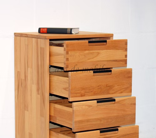 Rollcontainer, 4 Schubladen MIDO 46x73x40cm Massivholz geölt Casa de mobila Goslar