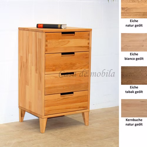 Kommode, 4 Schubladen 46x80x40cm MIDO Massivholz geölt Schubladenkommode mit Holzbeine MIDO 46x80x40cm Massivholz geölt Casa de mobila Goslar