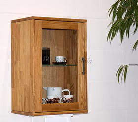 Hängevitrine 46x68x32cm MIDO Massivholz geölt Hängende küchenschrank mit glastür MIDO 46x68x32cm wildeiche massiv natur geölt Casa de mobila Goslar
