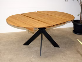 Ausziehtisch rund TISCHSYSTEM Eiche massiv geölt Ausziehtisch rund TISCHSYSTEM 125cm Eiche massiv geölt, Metallgestell schwarz Casa de mobila Goslar