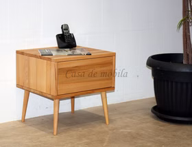 Nachttisch mit holzfüße rund konisch WALK IN 46x47x42cm, Kernbuche massiv geölt Casa de mobila Goslar Nachttisch mit holzfüße rund konisch WALK IN 46x47x42cm, Kernbuche massiv geölt Casa de mobila Goslar
