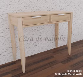 Konsolentisch klein 90x76x40cm MIDO Massivholz geölt Massivholz Schreibtisch Klein mit 2 schubladen MIDO 90x76x40cm Eiche massiv weiß bianco geölt Casa de mobila Goslar