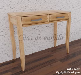 Konsolentisch klein 90x76x40cm MIDO Massivholz geölt Massivholz Wandtisch Klein mit 2 schubladen MIDO 90x76x40cm Eiche massiv natur geölt Casa de mobila Goslar