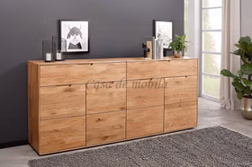 Sideboard Gose 4-türig mit runden Ecken 200x91x40cm Eiche massiv natur geölt Casa de mobila Goslar
