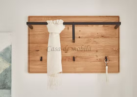 Garderobenpaneel mit runden Ecken 80x50x22cm Eichenholz massiv natur geölt Casa de mobila Goslar Garderobenpaneel mit runden Ecken 80x50x22cm Wildeiche massiv natur geölt Casa de mobila Goslar