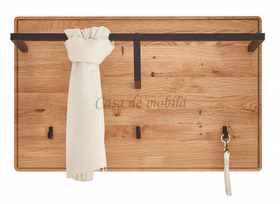 Hängegarderobe mit Metall Kleiderstange schwarz, runden Ecken GOSE 80x50x22cm eichenholz massiv geölt Hängegarderobe mit Metall Kleiderstange schwarz, runden Ecken GOSE 80x50x22cm Wildeiche massiv natur geölt Casa de mobila Goslar
