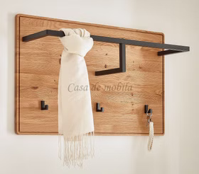 Wandgarderobe mit runden Ecken GOSE 80x50x22cm eiche massiv natur geölt Wandgarderobe mit runden Ecken GOSE 80x50x22cm Wildeiche massiv natur geölt Casa de mobila Goslar
