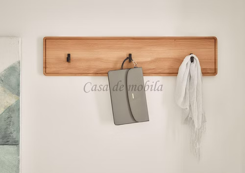 Hakenleiste mit runden Ecken GOSE 80x18x6cm Wildeiche massiv natur geölt Casa de mobila Goslar