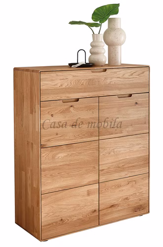 Flurmöbel 6-teilig mit abgerundeten Ecken 70x205x40cm Eiche massiv geölt Dielen-Set mit runden Ecken GOSE 6-teilig Wildeiche massiv natur geölt Casa de mobila Goslar