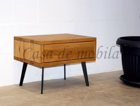Nachtkommode mit Schublade MODERN SLEEP 56x43x40cm Wildeiche natur geölt massiv Metallbeine schwarz Nachttisch mit Schubfach MODERN SLEEP 56x43x40cm Wildeiche natur geölt massiv Metallbeine schwarz