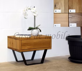 Nachttisch mit Schubfach MODERN SLEEP Wildeiche natur geölt massiv mit Holzauswahl Nachtkommode mit Schublade MODERN SLEEP 56x43x40cm Wildeiche natur geölt massiv mit Holzauswahl