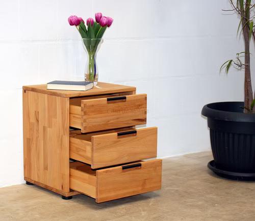 Nachtschrank mit Schubladen MIDO 46x52x40cm Kernbuche massiv natur geölt Casa de mobila Goslar Nachtschrank mit Schubladen MIDO 46x52x40cm Kernbuche massiv natur geölt Casa de mobila Goslar