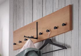 Wandgarderobe mit 8 Haken GOMMA 80x22x3 cm Kernbuche massiv geölt Wandgarderobe mit 8 Haken GOMMA 80x22x3 cm Kernbuche massiv geölt Casa de mobila Goslar