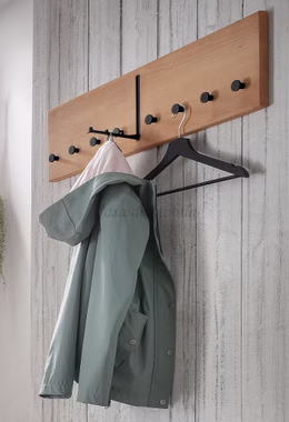 Hängegarderobe mit 8 Haken schwarz Gomma 80x22x3 cm Kernbuche massiv geölt Hängegarderobe mit 8 Haken schwarz Gomma 80x22x3 cm Kernbuche massiv geölt Casa de mobila Goslar