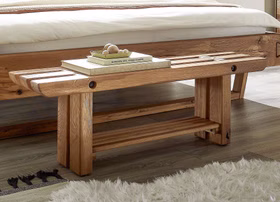 Balken-bank WOODSTOCK 120x41x32cm Wildeiche massiv natur geölt Balken-bank WOODSTOCK 120x41x32cm Wildeiche massiv natur geölt Casa de mobila Goslar