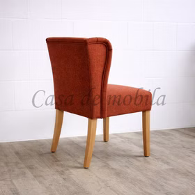 Polsterstuhl 55x90x65cm WIRSBERG Stoff rot, Buche natur lackiert Casa de mobila Goslar Esszimmerstuhl WIRSBERG 62x90x65cm Stoffbezug rot, Buche natur lackiert