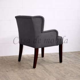 Sessel Esszimmer WIRSBERG 62x90x65cm Armlehne Kunstleder grau Holzbeine Buche nussbaum lackiert Polsterstuhl WIRSBERG 62x90x65cm mit Armlehne Kunstleder grau Holzbeine Buche nussbaum lackiert