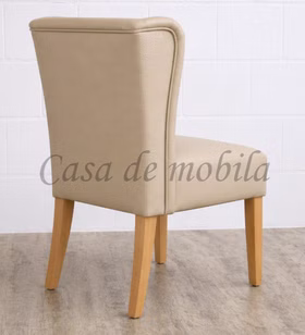 Esszimmerstuhl WIRSBERG 55x90x65cm Kunstleder beige Buche natur lackiert