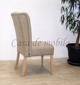 Esszimmerstuhl mit Stoffbezug WIRSBERG 62x107x68cm Gewebe sand Holzbeine Buche natur lackiert Seniorensessel WIRSBERG 62x107x68cm Gewebe sand Holzbeine Buche natur lackiert
