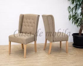 Polsterstuhl mit Knopfheftung WIRSBERG 62x107x68cm Gewebe sand beige weiß Holzbeine Buche natur lackiert Esszimmerstuhl mit Knopfheftung WIRSBERG 62x107x68cm Gewebe sand Holzbeine Buche natur lackiert