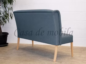 Küchensofa mit Kunstleder petrol WIRSBERG 160x107x68cm Holzbeine Buche natur lackiert Küchenbank gepolstert WIRSBERG 160x107x68cm Kunstleder petrol Holzbeine Buche natur lackiert