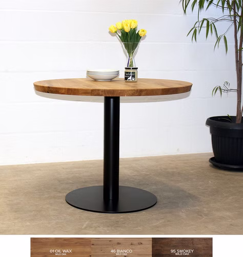 Tisch rund 100x76x100cm ALBANY Wildeiche massiv geölt