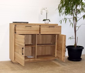 Flurkommode 129x104x40cm WINDSOR Eiche massiv geölt Flurkommode WINDSOR innen 129x104x40cm Eiche massiv weiß bianco geölt Casa de mobila Goslar