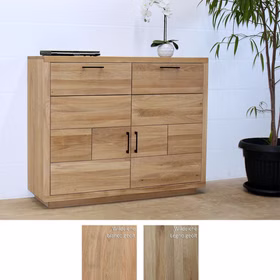 Flurkommode 129x104x40cm WINDSOR Eiche massiv geölt Wäschekommode WINDSOR 129x104x40cm Eiche massiv bianco oder legno geölt Casa de mobila Goslar