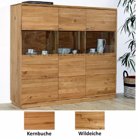 Massivholz Highboard ALEX 153x131x40cm Kernbuche, Wildeiche massiv natur lackiert oder geölt Highboard ALEX 153x131x40cm Kernbuche, Wildeiche massiv natur lackiert oder geölt