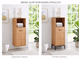 Hängende schrank ILSE 40x115x35cm eichenholz natur geölt mit Metallgestell schwarz Hängende schrank ILSE 40x115x35cm Asteiche massiv natur geölt mit Metallgestell schwarz Casa de mobila Goslar