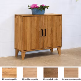 Kommode geringe Tiefe MIDO 90x80x32cm Eiche Kernbuche massiv natur bianco nussbaumfarben geölt Casa de mobila Goslar
