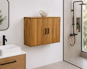 Hängekommode geringe Tiefe MIDO 90x68x32cm Eiche massiv natur geölt Casa de mobila Goslar