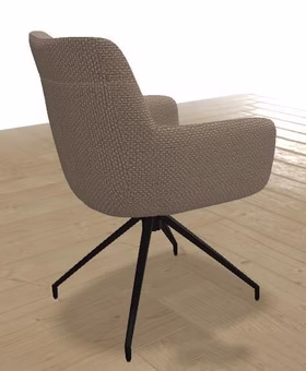 drehbare esszimmerstühle MINGUS 63x90x64cm mit Armlehnen Polster braun Metallbeine schwarz