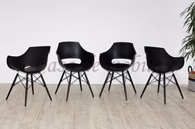 Schalenstuhl-JAZZ-schwarz-schwarze-Holzbeine-Metallstreben-4er-Set
