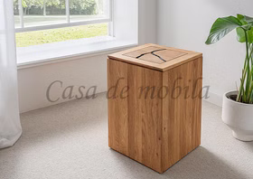 Wäschetruhe mit Stirnholz 40x59x40cm HARZ Wildeiche massiv geölt Massivholz-Wäschetruhe HARZ aus Wildeiche mit Hirnholz im modernen Wohnambiente