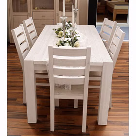 Esszimmer-tisch 140x75x90 cm GULDBORG Kiefer massiv weiß lasiert
