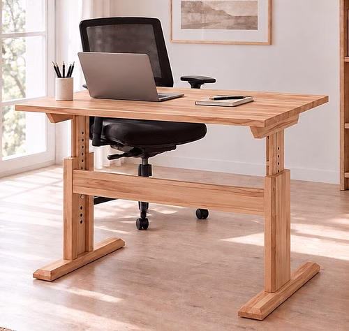 Schreibtisch 120x61-80x80cm GENUA Kernbuche geölt