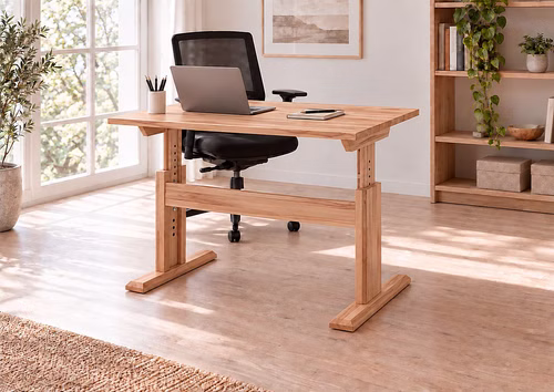 Schreibtisch 120x61-80x80cm GENUA Kernbuche geölt