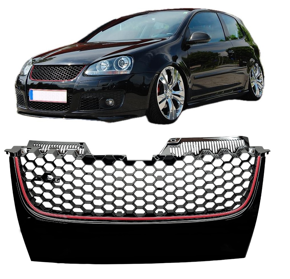 Wabengrill Kühlergrill ohne Emblem passend für VW Golf 5 GTI...