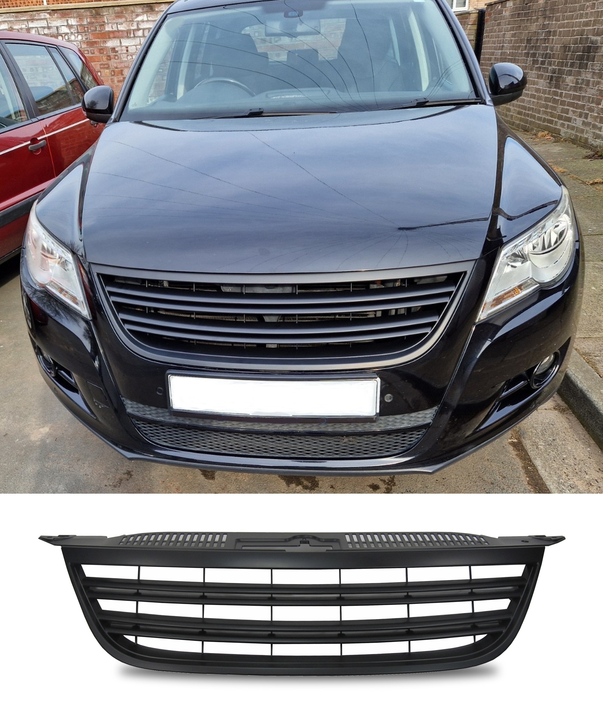 Suitable for VW Tiguan 5N 07-11 Badgeless Debadged Front Grill w/o Emblem Black Suitable for VW Tiguan 5N 07-11 Badgeless Debadged Front Grill w/o Emblem Black