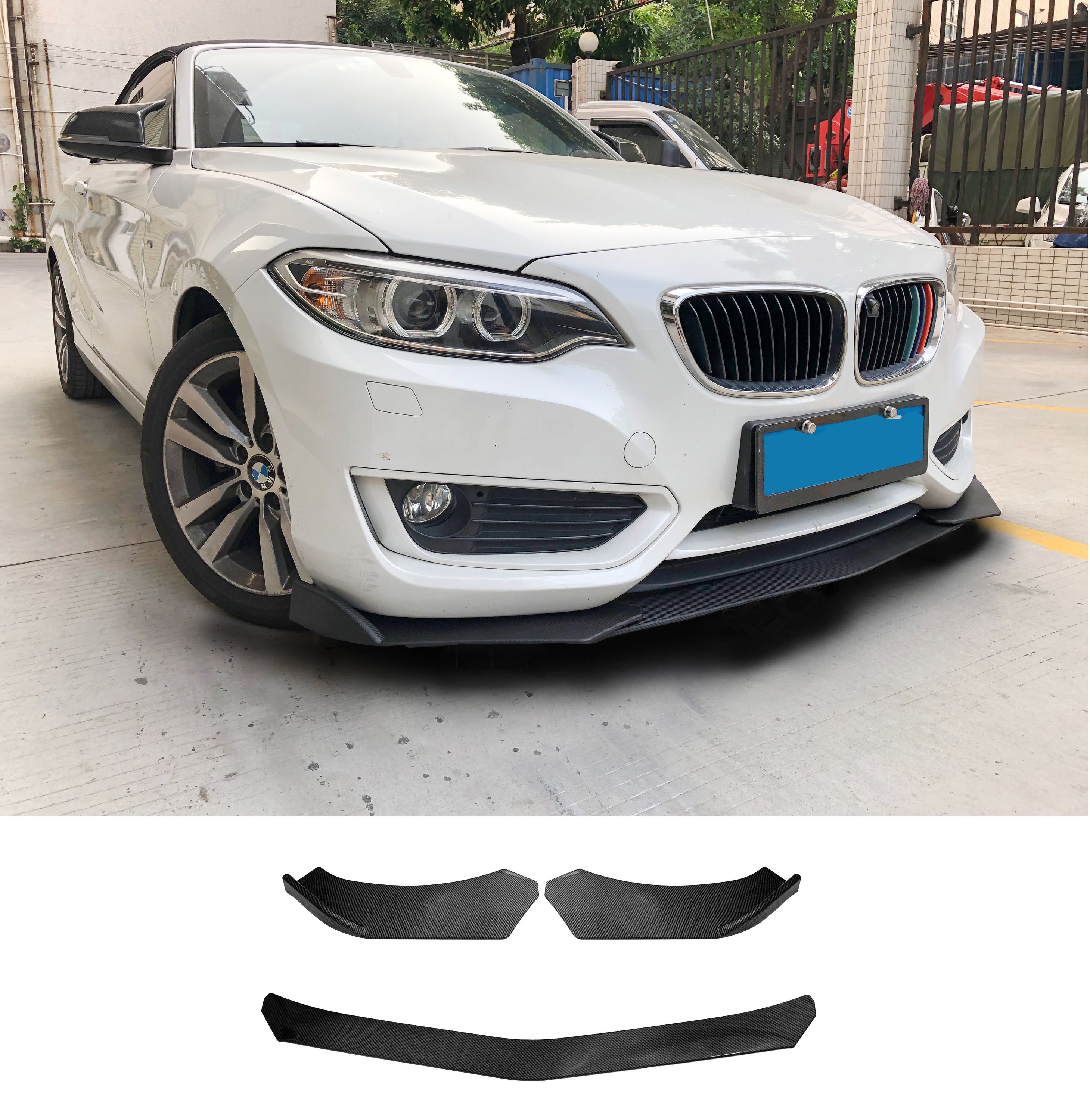 Passend für BMW 3er E46 Universal Front Lippe Spoiler Splitter Body Carbon Look Passend für BMW 3er E46 Universal Front Lippe Spoiler Splitter Body Carbon Look