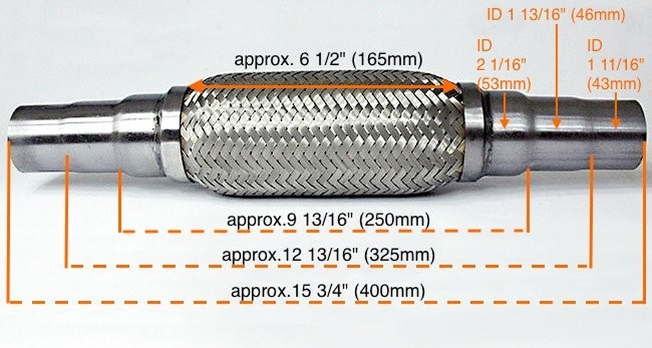 Universal Flexrohr Flexstück Flammrohr Hosenrohr Auspuff Roh...